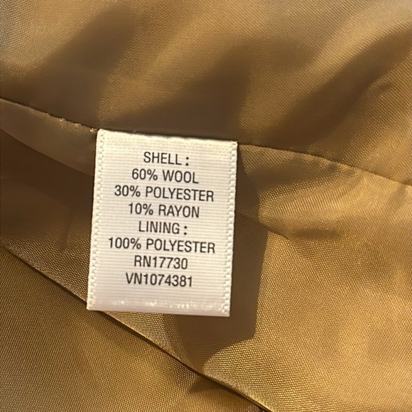 Mossimo Wool Blend Collarless Double Breasted Dusty Mustard Jacket Size XXL - Picture 13 of 15